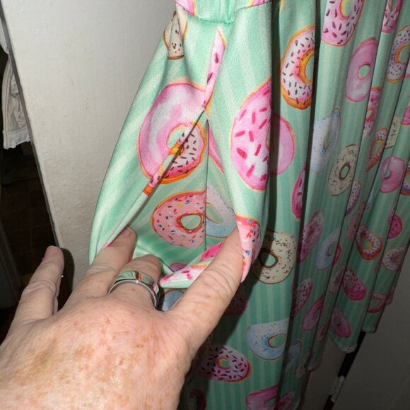 Dolly & Dotty - Amanda Mint Striped Donut Tea Dress (Size US 16/UK 20) - Picture 3 of 4